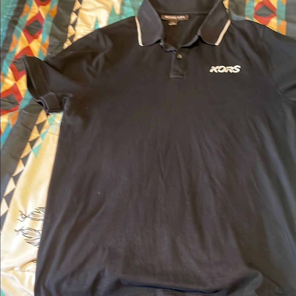 Michael Kors Black Polo Shirt with Classic Contrast